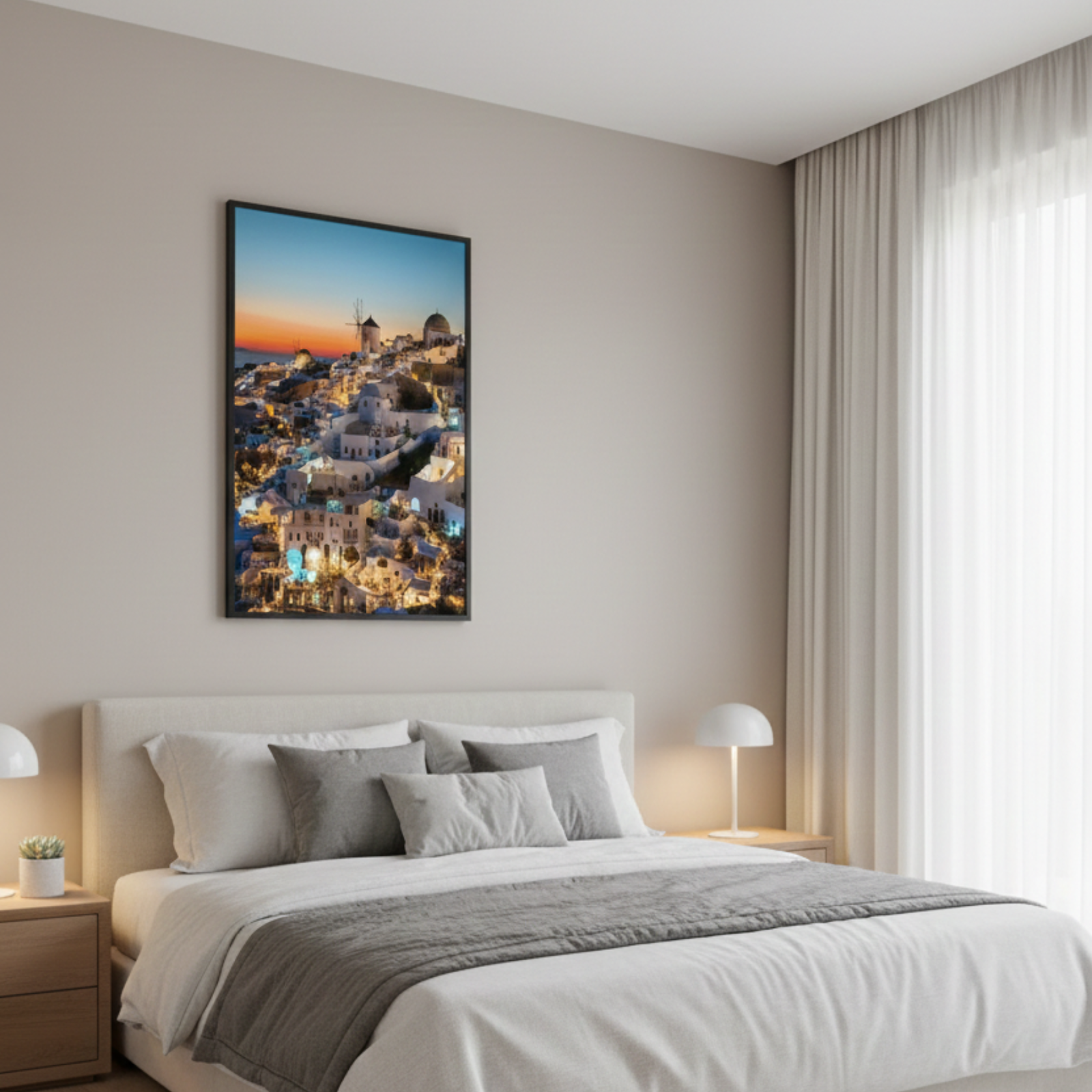 Santorini Sunset: The Golden Hour Over Oia Wall art, travel poster  - Image 2