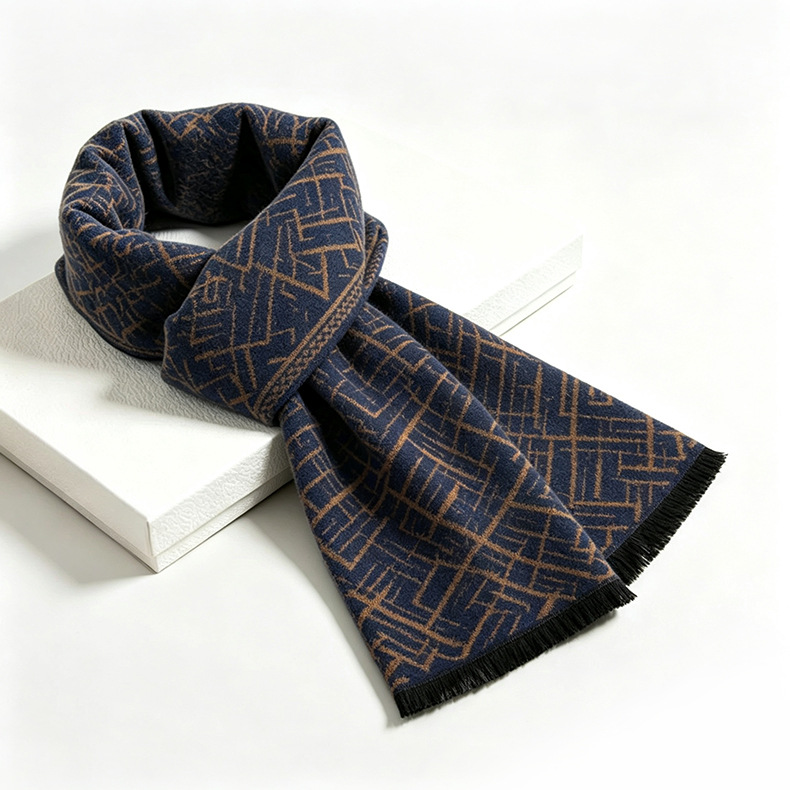 Checked scarf made from wool blend