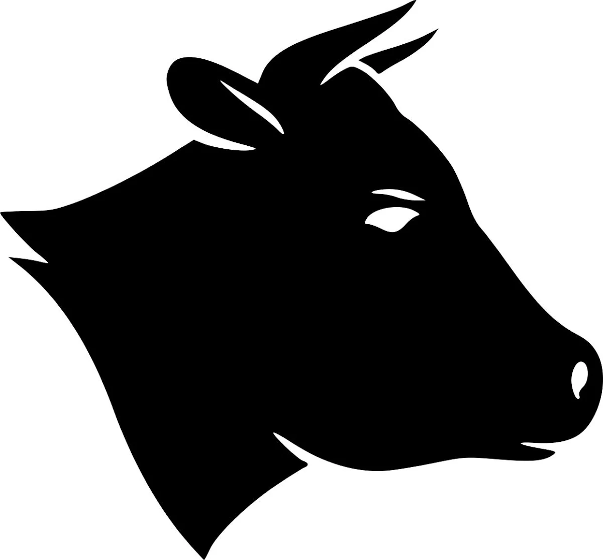 Cow Head Silhouette Free SVG for Farmhouse Decor and Crafts
