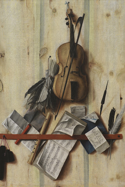Trompe Loeil With Violin Music Book And Recorder 1672