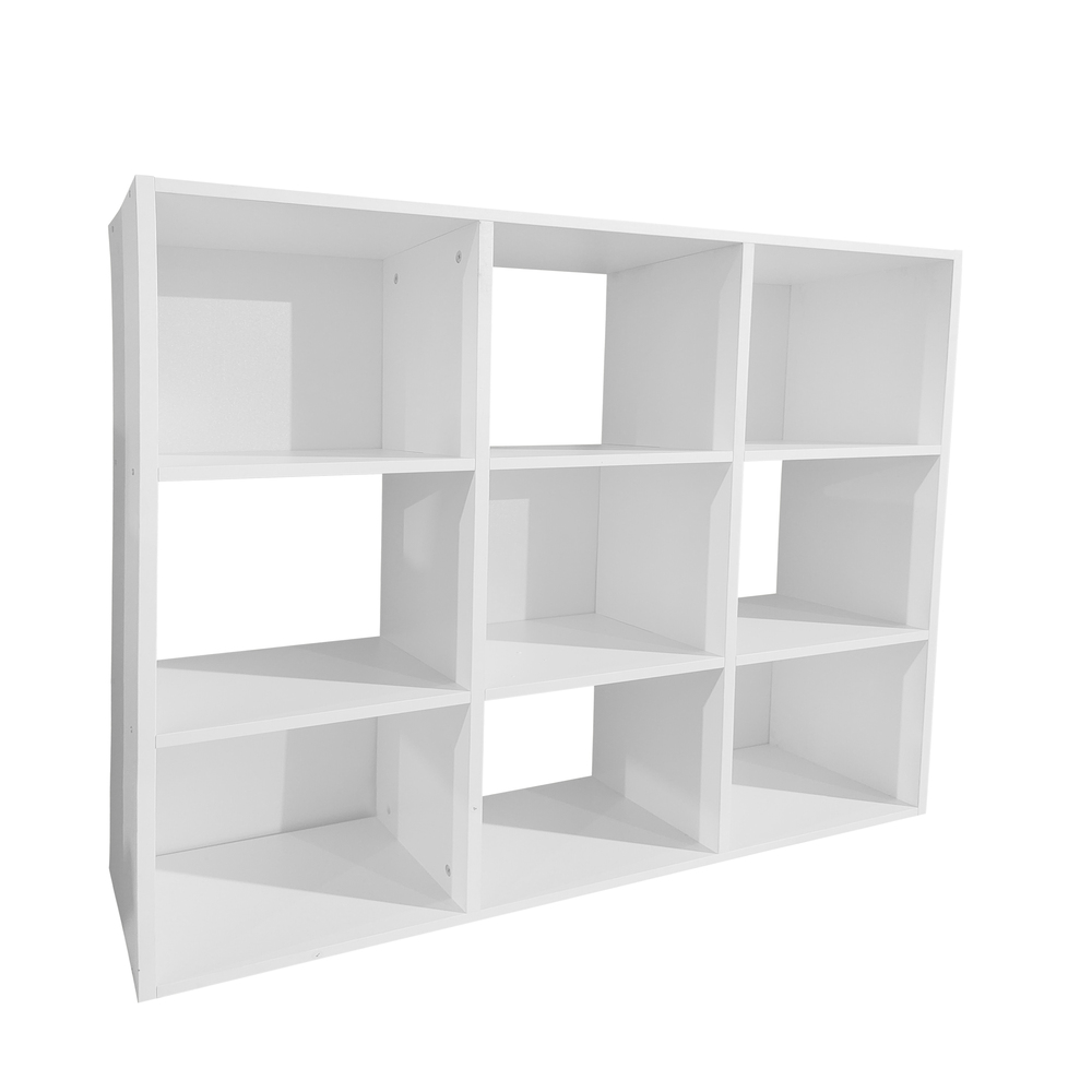 Organizador multiusos de madera Cazedis™ con 9 compartimentos, color blanco