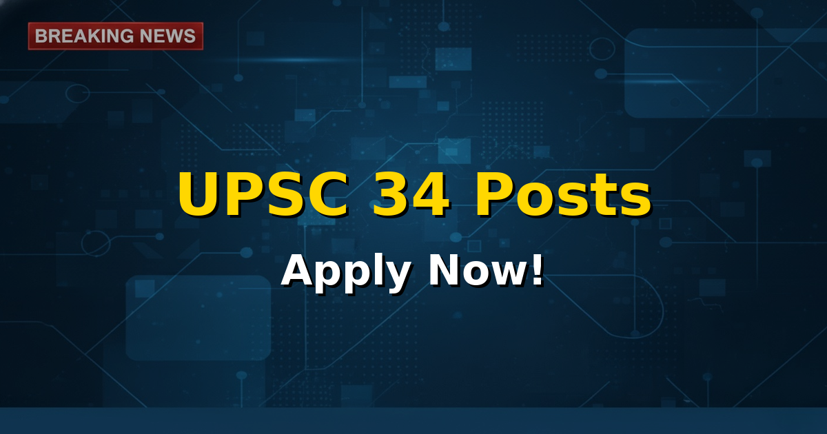 UPSC Recruitment 2026: Assistant Executive Engineer and other posts announcement with application details.