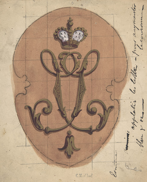 Design for a Monogram Surmounted by a Crown 19th century