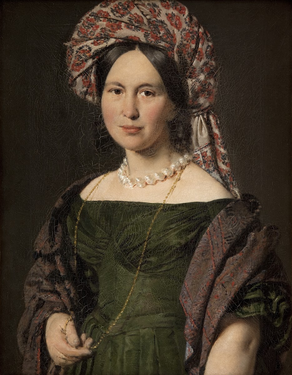 Cathrine Jensen née Lorenzen the Artists Wife Wearing a Turban 1842  1844