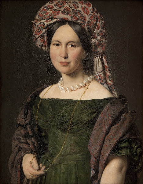 Cathrine Jensen née Lorenzen the Artists Wife Wearing a Turban 1842  1844