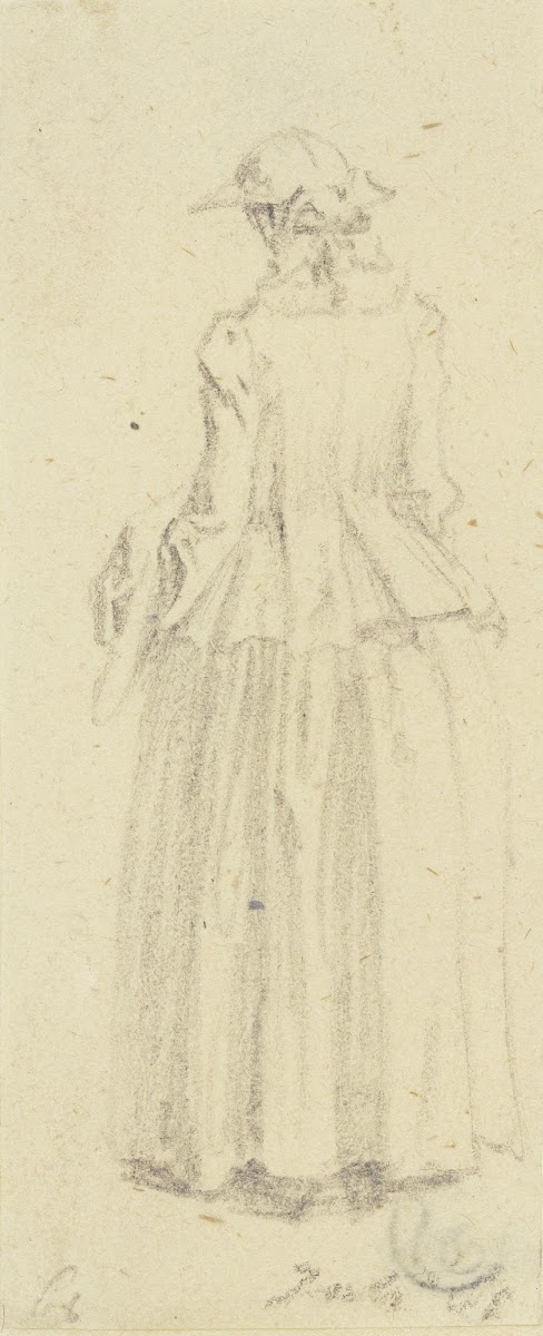 Stehende Frau in Rückenansicht 1761