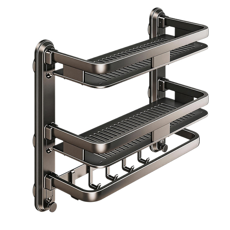 Bathroom shelf with suction cup, multi-layered