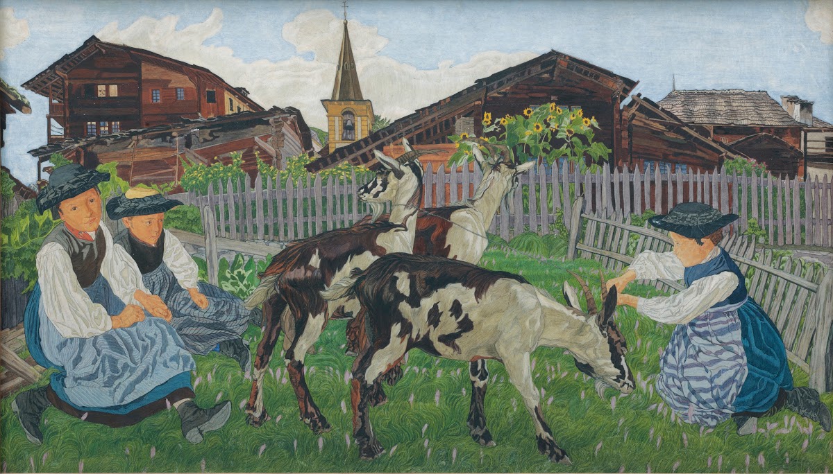 GirlsFrom The Valais At The Goat Park 1911