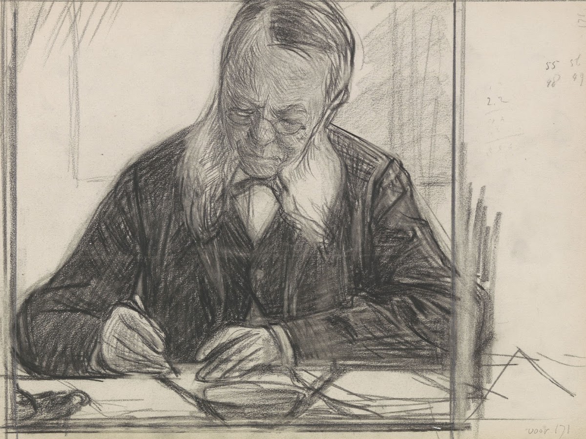 Portret van JC van Deventer schrijvend 1874   1925