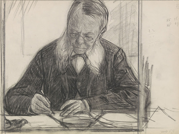 Portret van JC van Deventer schrijvend 1874   1925