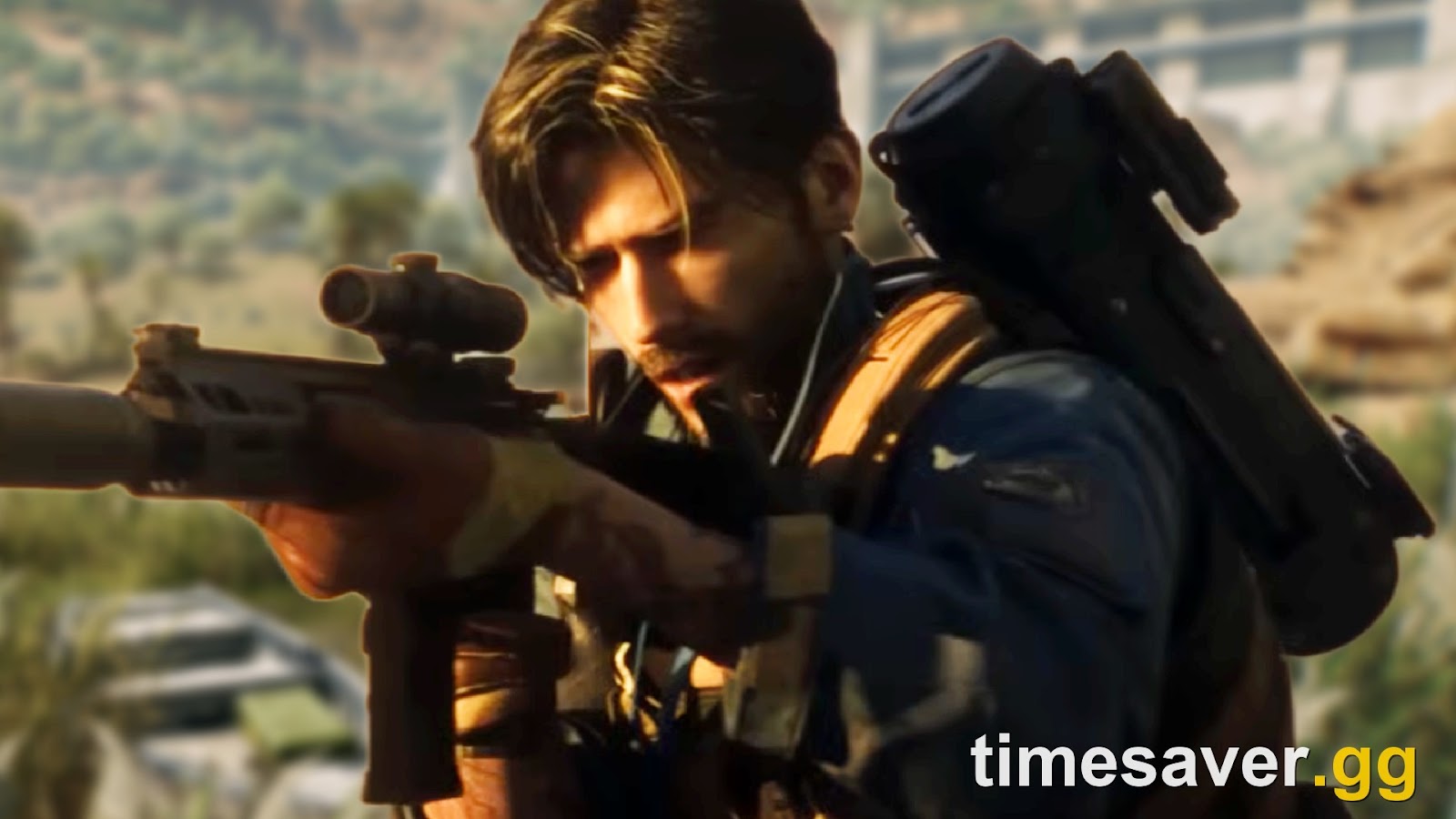 Delta Force operator aiming a scoped rifle in Operations — the PvPvE fights you take to protect a full loot bag on Zero Dam