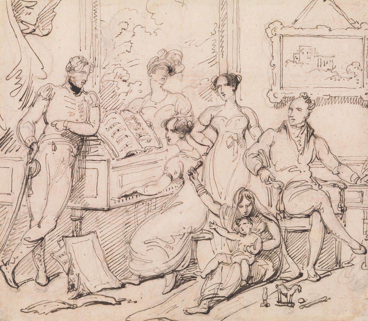A Family Group Around a Piano between 1812 and 1815