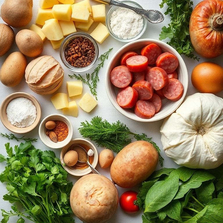 Ingredients for Hearty Kielbasa Potato Soup Recipe for Cozy Dinners – Easy, Homemade Comfort Food