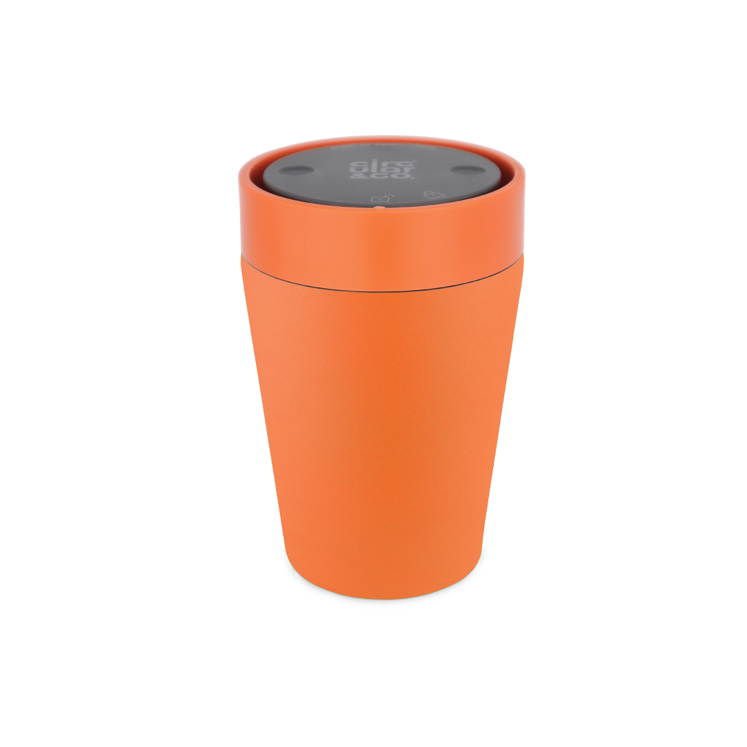 Recycled Stainless Steel Cup 8oz Coated Sunrise Orange