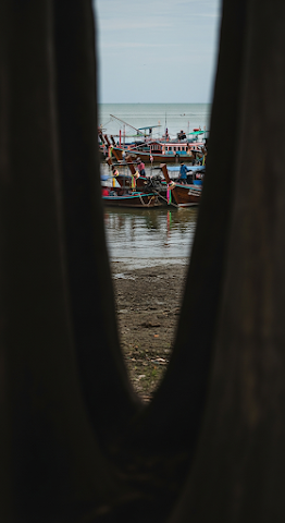 Thai Fishing Boats Tree Frame
