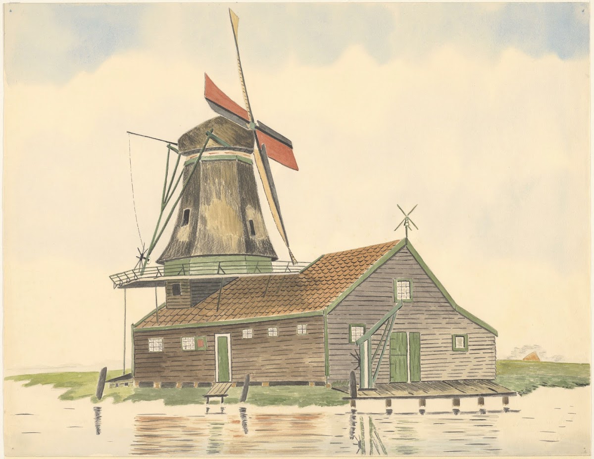 Oliemolen De Kat aan de Kalverringdijk 1930 1945