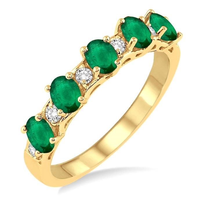Oval Shape Gemstone & Diamond Wedding Band 46538DHFGEMYG