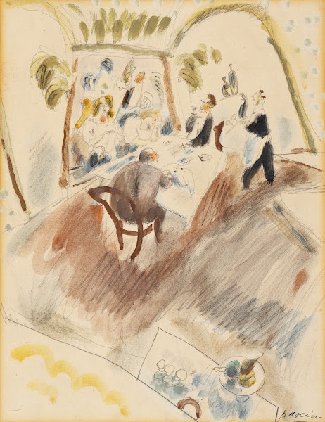 Two Men Dining c 1920