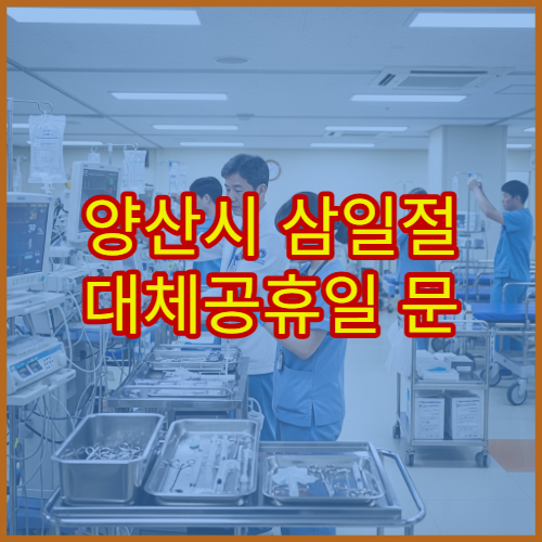 양산시 삼일절 대체공휴일 문 여는 약국 찾기, 연휴 당번약국 운영 정보 정리