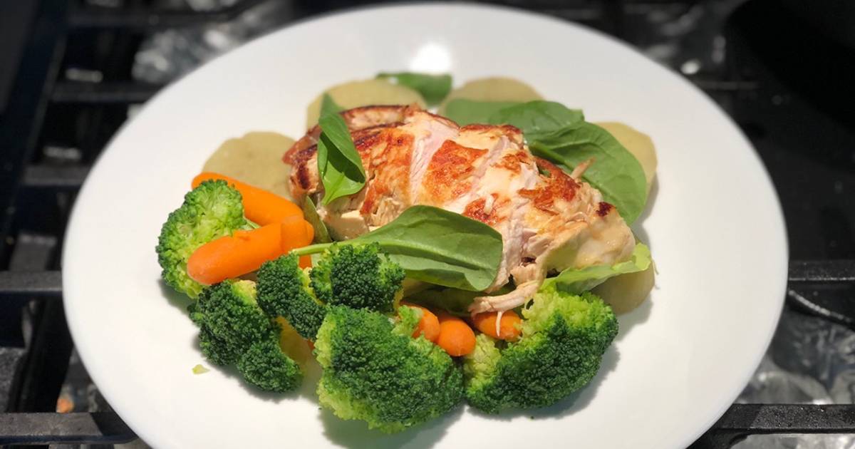 Ức gà áp chảo cà ri hiệu ottogi - Cast iron -Eatclean