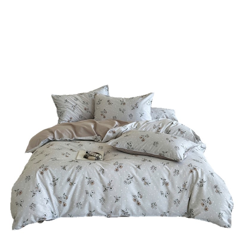 Bedding set made of long-staple cotton, floral pattern