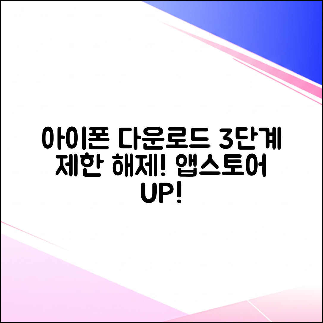아이폰 앱스토어 다운로드 제한 3단계 해제!