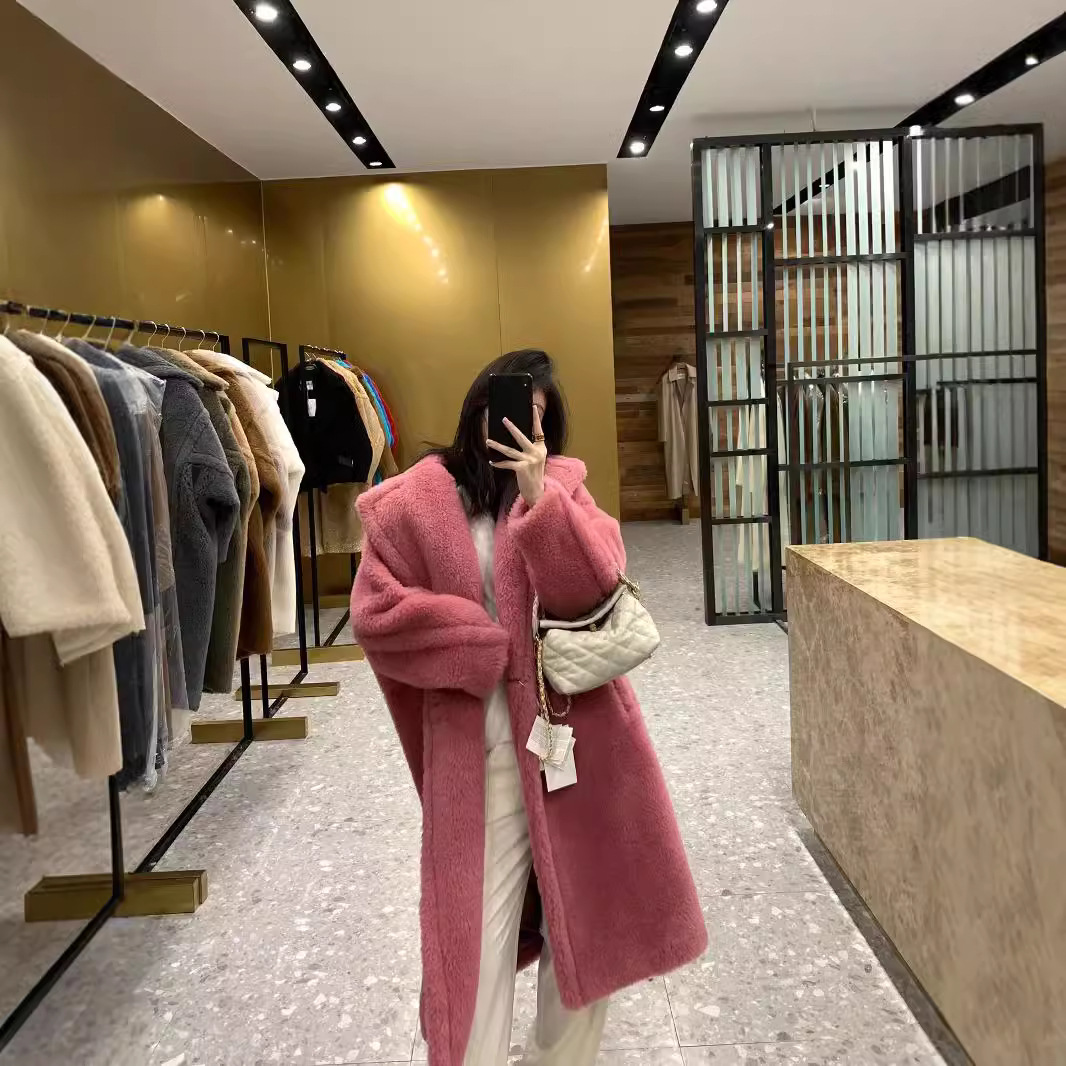 Teddy coat for women, long, various colors