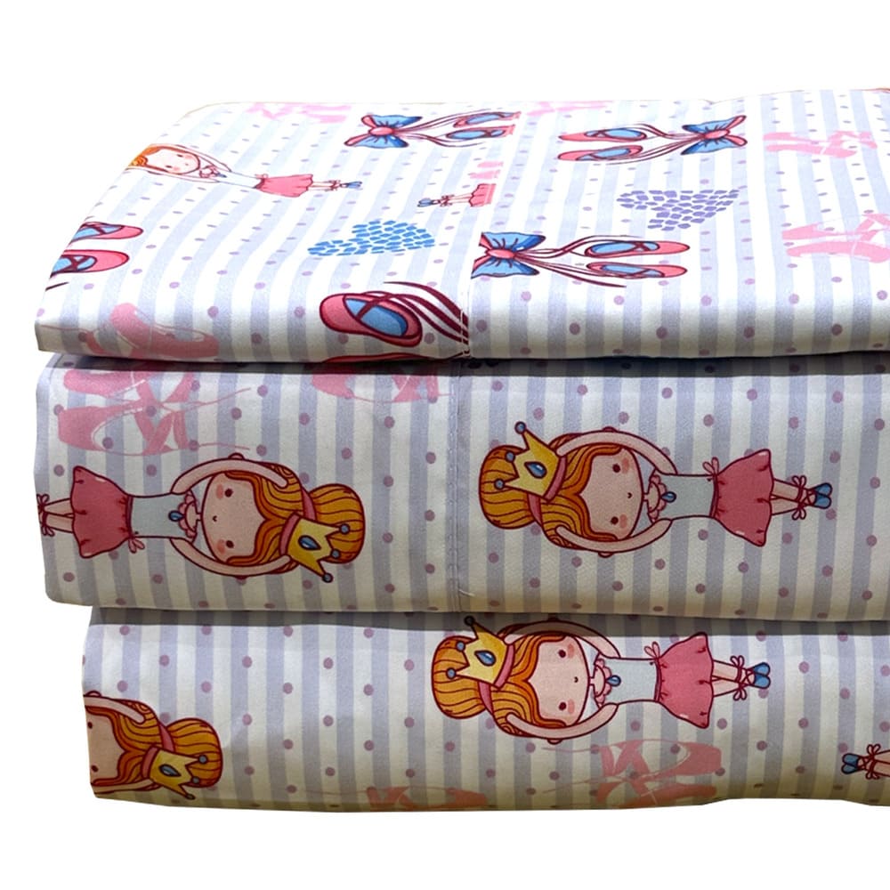 Set de sábanas matrimoniales de poliéster Mayro™ de bailarinas, 3 piezas