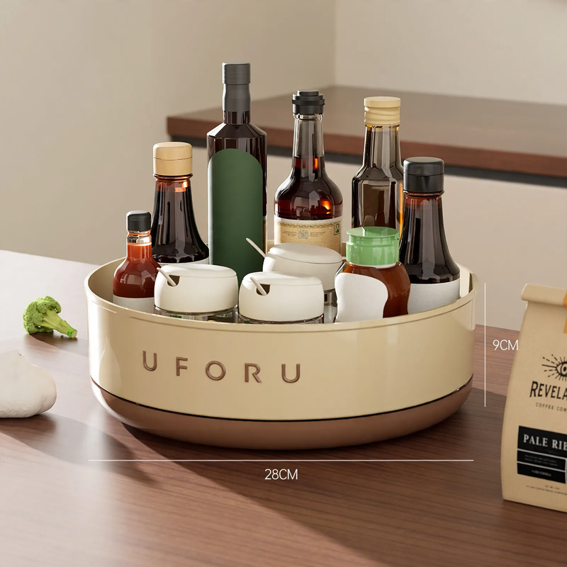 Vintage-style rotating spice rack