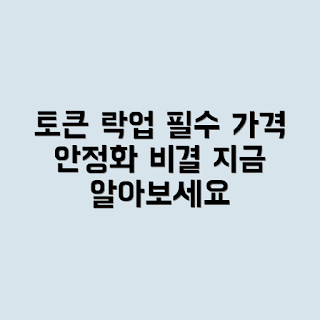 토큰 락업 기간, 가격 안정화, 토큰 가격, 가격 변동성, 락업 구조