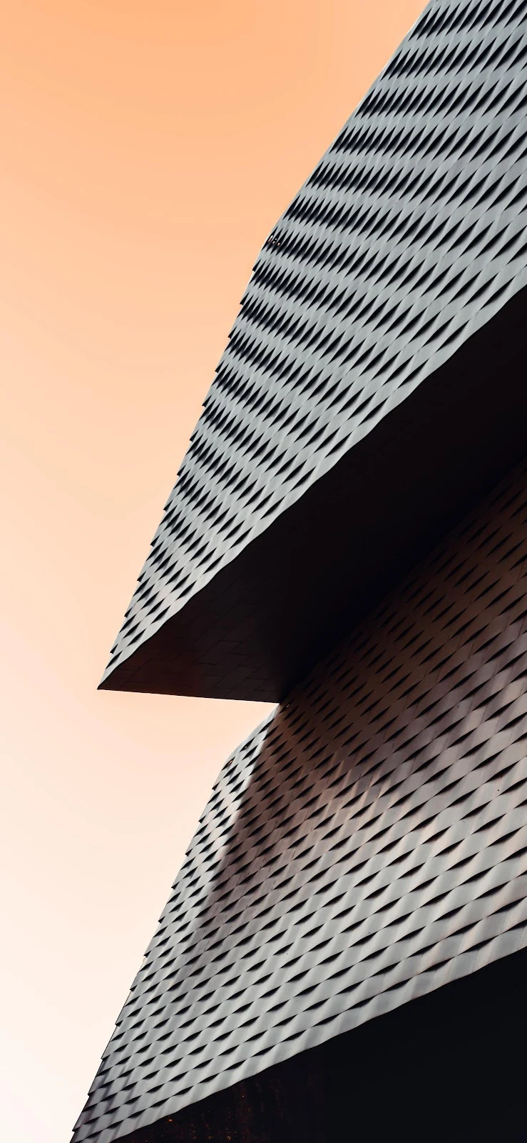 Modern Textured Building Facade - Architectural Photography 4K iPhone Wallpaper (2698x5845)
