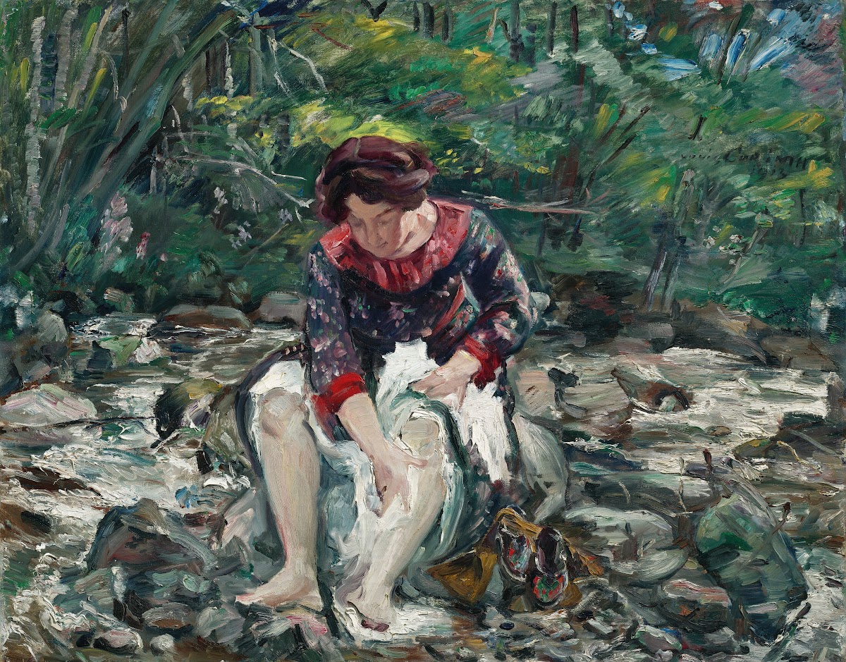 Mädchen im Waldbach 1913