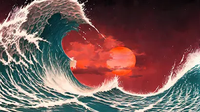 Water, Waves, Ai Art, The Great Wave Of Kanagawa, Digital Art 4K Wallpaper Background