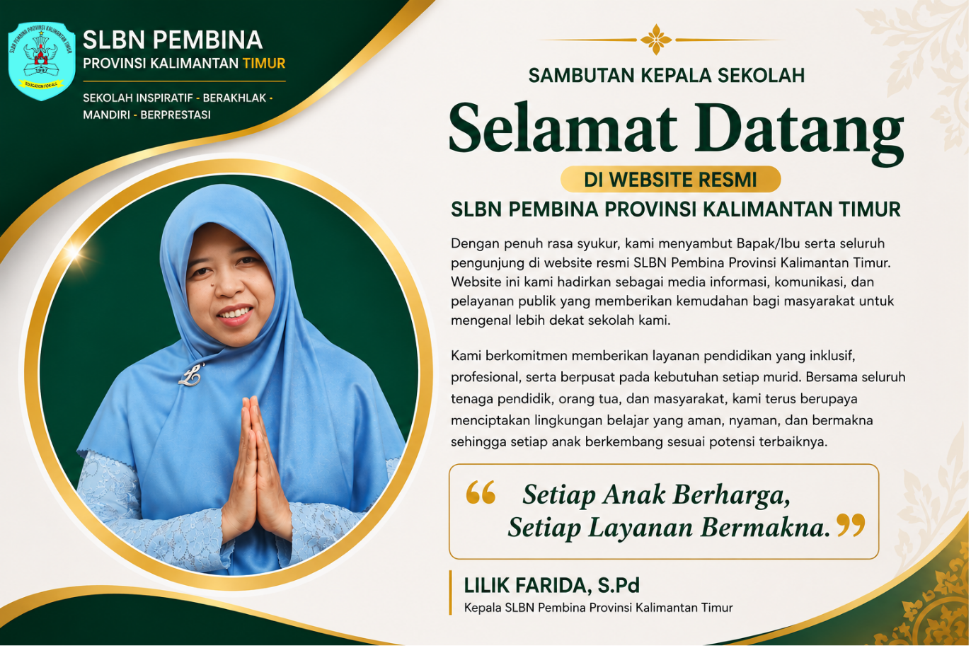 Sambutan Kepala Sekolah
