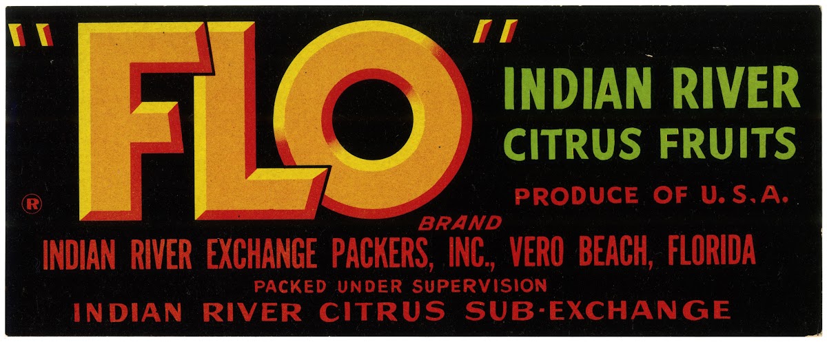 Flo Brand Citrus Label 1940s