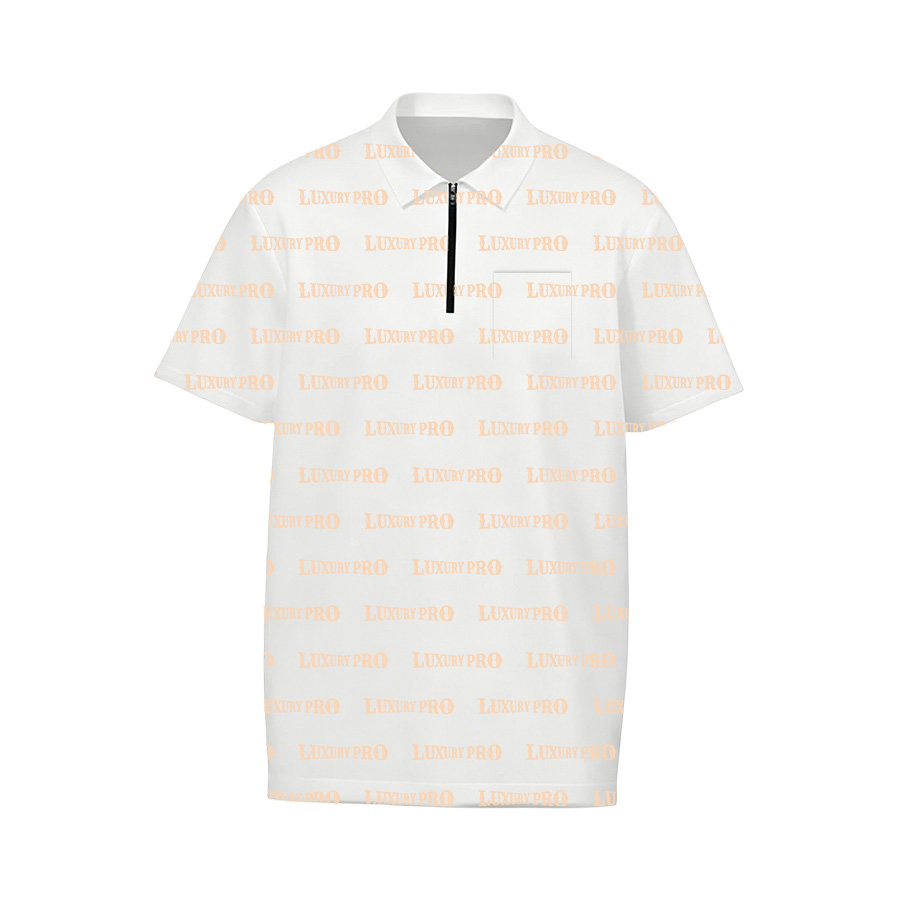 Lapel zipper Polo with built-in square pocket