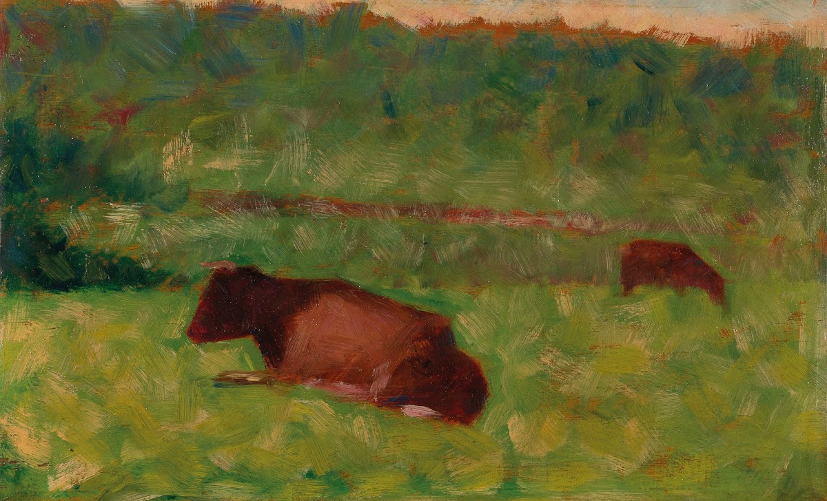 Vaches dans un pré circa 1883