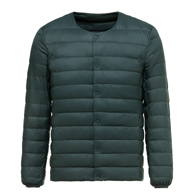 Light Men's Down Jacket, Convertible Collar