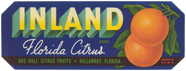 Inland Brand Florida Citrus Label 1930 1950