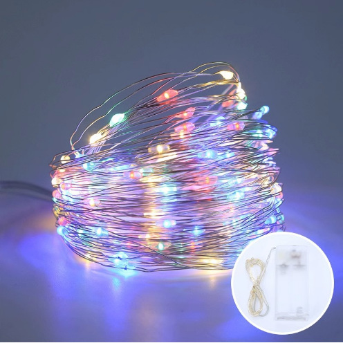 LED-Lichterkette, 10 m, 100 Lichter, USB/Batterie