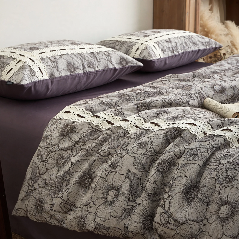 Pure Cotton Bedding Set, 4-Piece, French Style