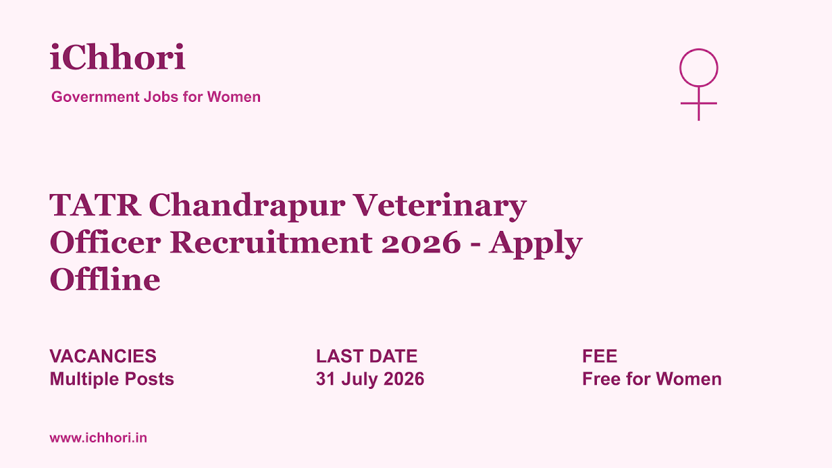 TATR Chandrapur Veterinary Officer Recruitment 2026 - Apply Offline - iChhori
