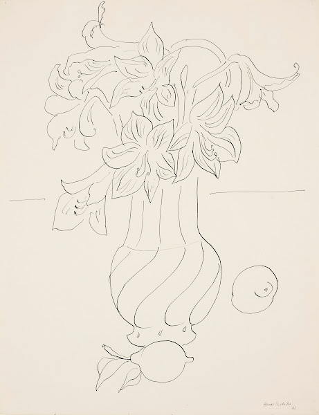 Vase De Fleurs Et Citrons Sur Un Entablement 1941