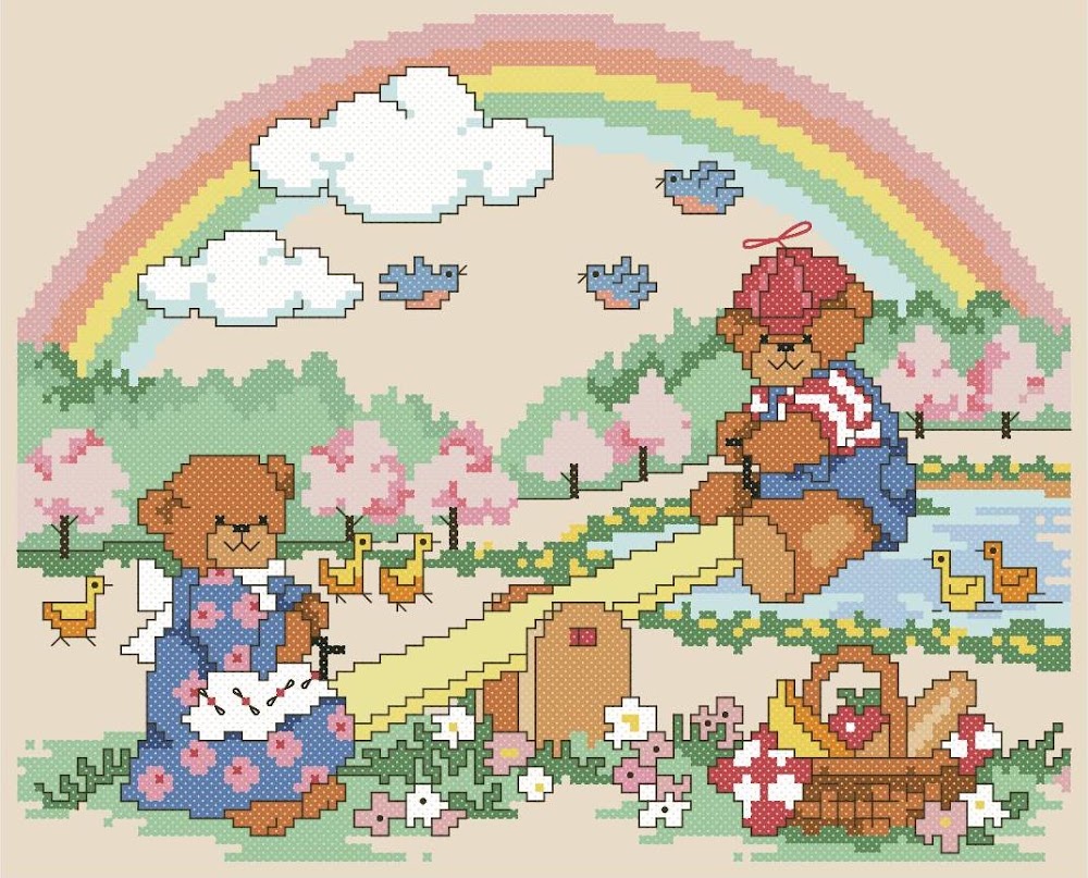 DIM00166 Lucy's Friends Seesaw Bears