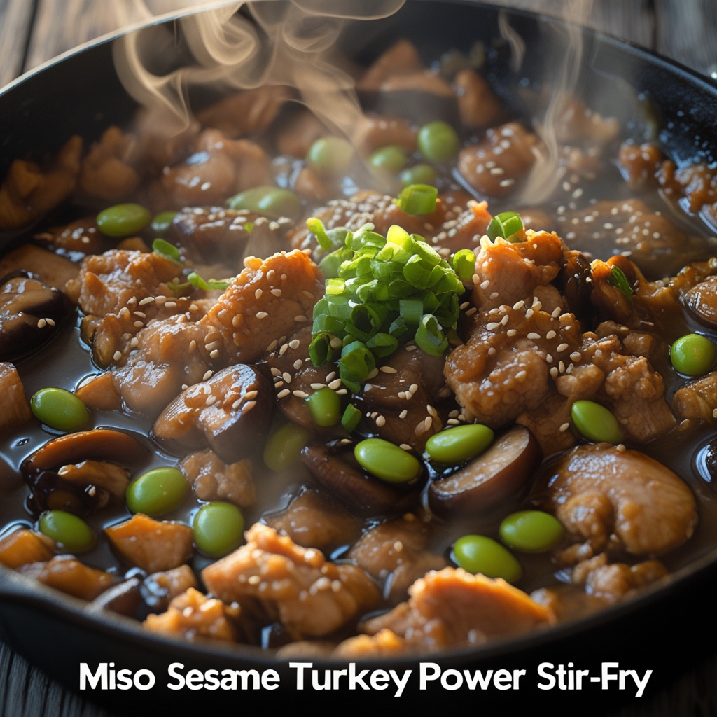Miso Sesame Turkey & Mushroom Power Stir-Fry