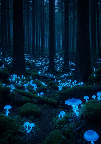 Bioluminescent Mushroom Forest