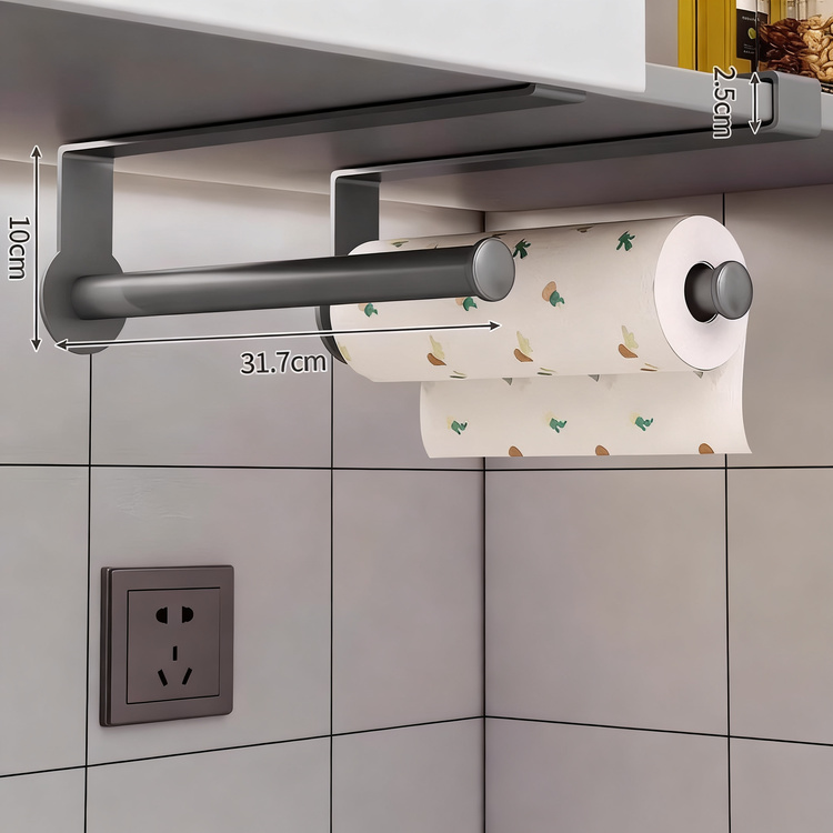 Carbon steel paper towel holder, wall-mounted