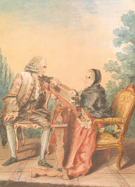 Seated Man With Woman At An Embroidery Frame La LeçOn De Tapisserie 1770s