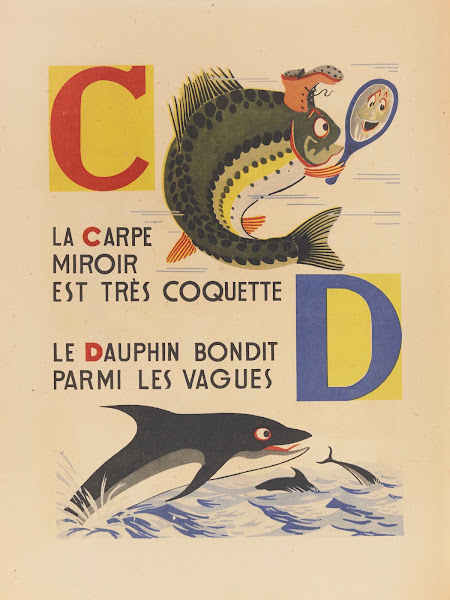 A B C Alphabet des petits poissons et des gros Pl04 1944