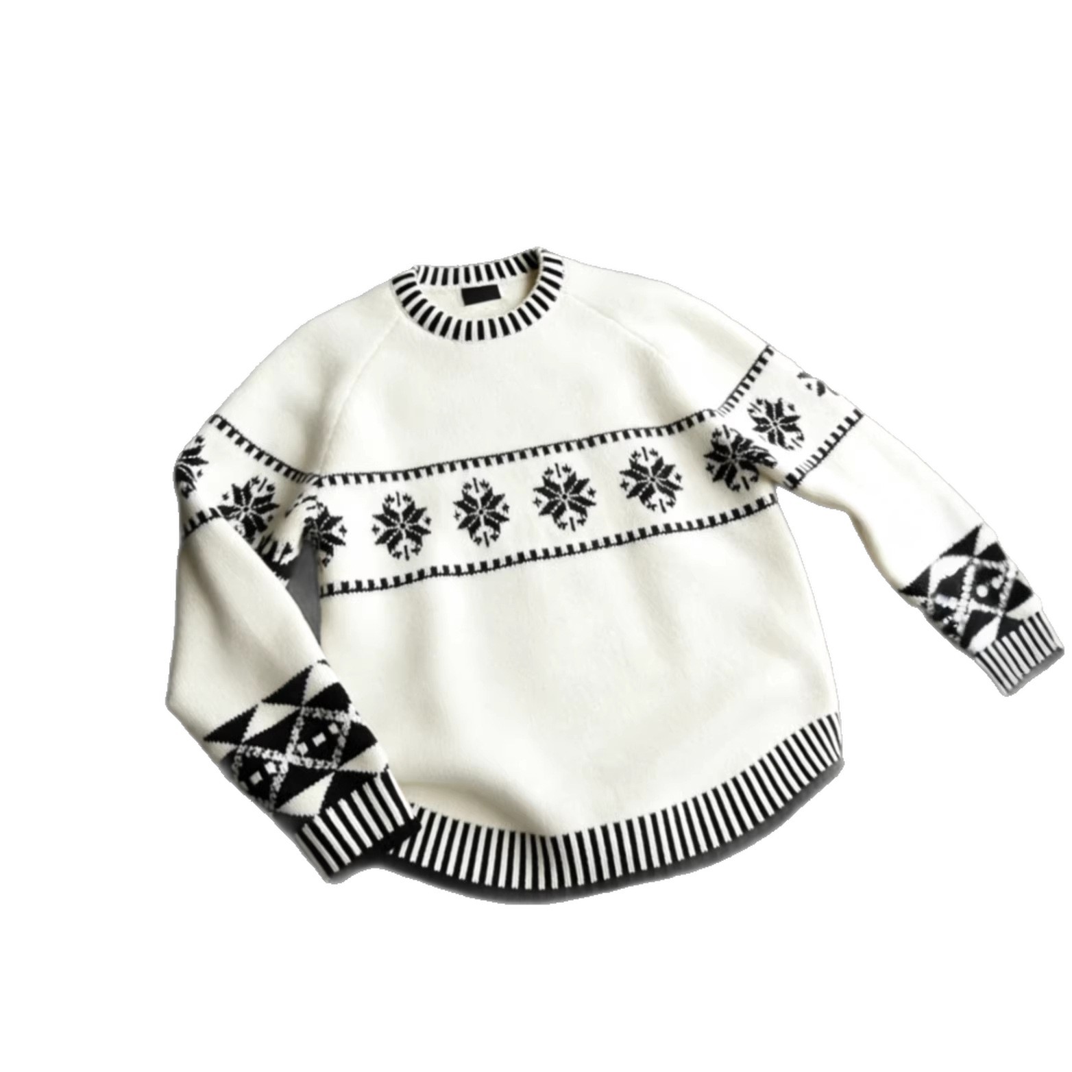 Nordic knitted sweater with jacquard pattern